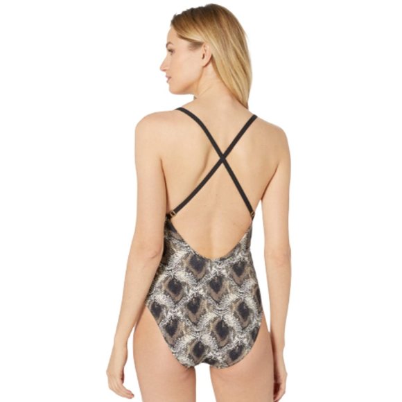 NWT Bleu Rod Beattie Cross Back Printed One Piece - Picture 2 of 4
